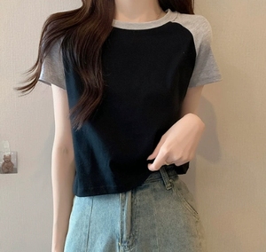 Benutzer definierte Druck Logo Crop <span class=keywords><strong>Top</strong></span> Frauen T-Shirt Plain Loose Casual Baby T-Shirt Baumwolle Cropped Frauen T-Shirt Jersey - Product Image 3