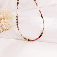 Ensemble collier et bracelet en tourmaline facettée et rhodonite de style bohème, bijoux élégants et tendance pour femmes, à porter au quotidien ou en vacances