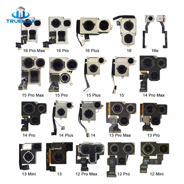 for iPhone x xs xr 11 12 13 mini 14 plus 15 16 17 pro max air replacement back rear front camera flex mobile phone spare parts