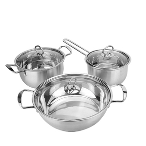 Juego de Ollas y Sartenes de <span class=keywords><strong>Cocina</strong></span> de Acero Inoxidable Moderno y Ecológico de Alta Calidad, 6 Piezas, Apto <span class=keywords><strong>para</strong></span> Horno y Lavavajillas, Venta al por Mayor - Product Image 1