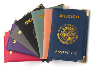 Custom Logo PU Leather Mexico <b>Passport</b> <b>Cover</b> with Metal Corner - Product Image 2
