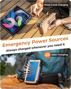 Banque d'alimentation <span class=keywords><strong>solaire</strong></span> étanche BLAVOR avec manivelle, 4 câbles, 20000mAh, charge rapide 20W, sans fil, USB-C, lampe torche <span class=keywords><strong>portable</strong></span>, iPhone, iPad - Product Image 2