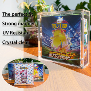 TCG Usine En Gros Japon Aimant Fort Acrylique Japonais Pokemon Cartes Booster Boîte Vitrine Avec Coins Ronds - Product Image 5