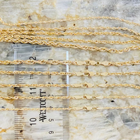 Collier personnalisé en or pur de 3,5 mm en forme de corde. Collier en or pur 18 carats Au750 (sans pierre principale)