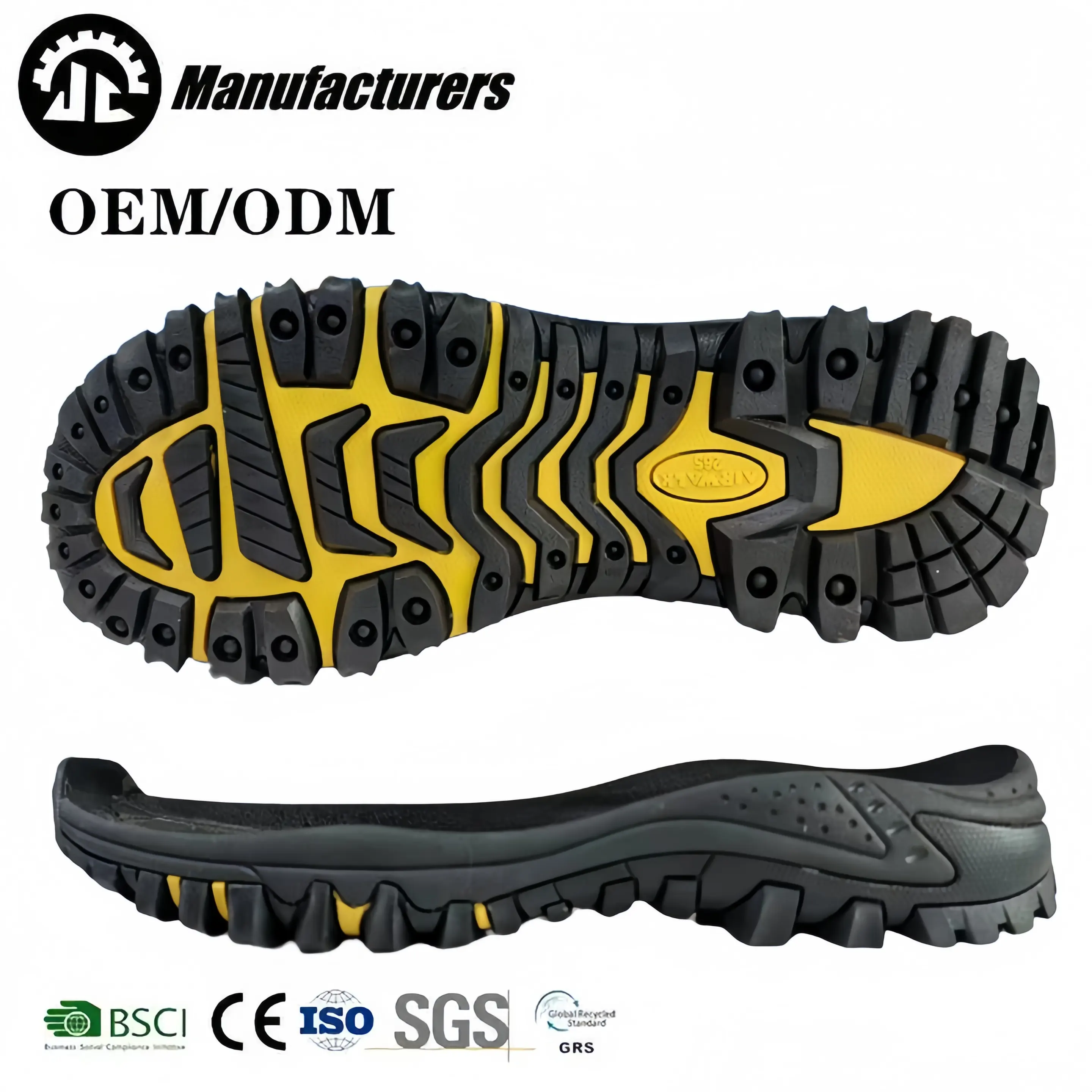 Fabricantes de fábrica BSCI suela de goma Phylon para zapatos Botas de senderismo suela exterior de goma para exteriores