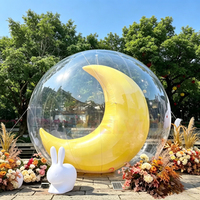 Lune gonflable promotionnelle en PVC avec ballon à bulles, ballon lune croissante gonflable et lapin pour la décoration d'événements