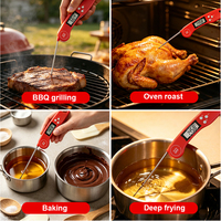 Thermomètre à viande Listime pour gril, cuisson et barbecue. Thermomètre alimentaire étanche à lecture instantanée avec rétro-éclairage, calibrage et puissance