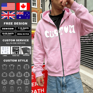 Veste à capuche zippée en molleton tricoté lavé, personnalisable avec logo brodé ou imprimé, 100 % coton, unisexe, anti-boulochage, pour l'hiver - Product Image 3