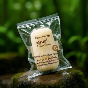 Éponge naturelle en konjac Atomonth pour le visage et le corps, nettoyage doux, exfoliation, à base de plantes bio, végane, hypoallergénique - Product Image 3