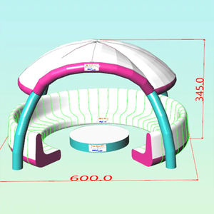 Plataforma Flotante Inflable Gigante, Hamaca Flotante, Bar Flotante para Patio, Fiesta Acuática con Sombrilla, Mesa y Sofá para Piscina, Mar y Lagos - Product Image 5