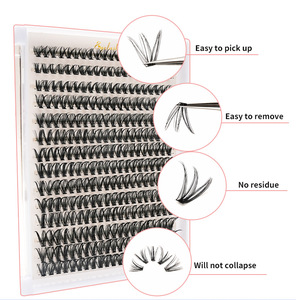 <span class=keywords><strong>Pestañas</strong></span> <span class=keywords><strong>Postizas</strong></span> Hechas a Mano, Personalizadas, Esponjosas, 30P 40P 60P 80P, Segmentadas, Naturales, Extensiones de <span class=keywords><strong>Pestañas</strong></span> en Racimo - Product Image 1