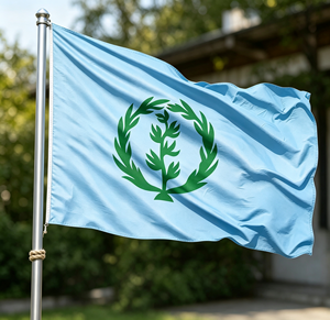 Drapeau national érythréen 1952-1961, bannière extérieure en polyester double face avec œillets en laiton, vente en gros d'usine, livraison rapide - Product Image 2