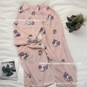 Pantaloni Pigiama da <span class=keywords><strong>Donna</strong></span> in Flanella Termica con Motivo Cartoon KT Cat per Halloween, Autunno e Inverno - Product Image 6