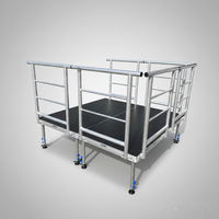 Plateforme de scène modulaire en aluminium 4x8 pieds avec pieds réglables, capacité de charge de 1000 kg, portable et mobile pour la location d'événements, concerts en plein air