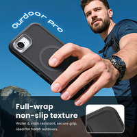 Étui robuste 3 couches avec clip ceinture pour iPhone 16e/17e, coque antichoc PC+TPU avec support et protection anti-poussière des ports
