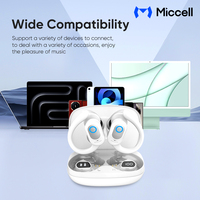 Écouteurs sans fil Miccell Open-Ear pour le sport, étanches IPX5, avec commandes tactiles, indicateur LED et port Type-C