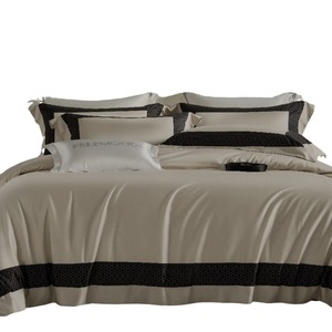 YILAISHA Home Textiles Tencel Cotton Four-Piece Bedding Set Solid Color Summer Duvet Cover Set Ice <b>Silk</b> Feel - Product Image 5