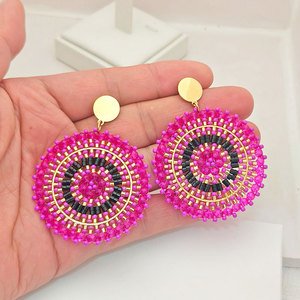 Pendientes de Cuentas Coloridas de Moda para Mujer, Joyería para Usar <span class=keywords><strong>en</strong></span> Vacaciones de <span class=keywords><strong>Verano</strong></span> <span class=keywords><strong>en</strong></span> la Playa, Pendientes Colgantes Estilo Bohemia - Product Image 1