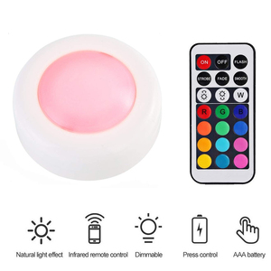 <span class=keywords><strong>LED</strong></span> armoire batterie RGB couleur rondelle lumières Dimmable <span class=keywords><strong>sous</strong></span> étagère <span class=keywords><strong>cuisine</strong></span> comptoir éclairage télécommande veilleuse - Product Image 2
