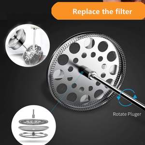 Cafetière à piston française personnalisée avec système de filtration en acier inoxydable, café artisanal pour la maison, utilisation en cuisine, presse en métal avec couvercle - Product Image 4