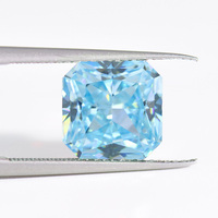 Zircone cubique synthétique de qualité 7A, bleu ciel, à haute teneur en carbone, taille carrée effet glace et taille coussin effet glace, pierres en vrac