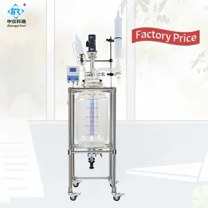 10L intelligent control of rotation and temperature laboratory jacketed glass reactor