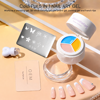 Kit de Nail Art UV Gel 5-en-1 Multicolore 2026 – 3 Couleurs, Multifonctionnel, Estampage, Peinture Ombrée, Non Toxique, Certifié HALAL, Marque Abrltino