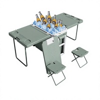 Table et chaise pliantes multifonctionnelles de camping en plein air de grande capacité 32L, glacière isotherme avec maintien de la glace pendant 24h