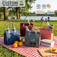 Sac à déjeuner isotherme portable Oxford avec logo personnalisé, sac à déjeuner réutilisable, sac à déjeuner isotherme avec grande ouverture pour les travailleurs et les étudiants unisexes