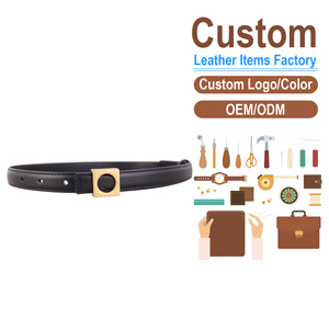 Cinturón de Cuero Genuino para Mujer, Cinturón Retro con Hebilla de Herradura en Tono Dorado para Jeans y Vestidos - Product Image 2