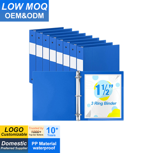 Classeur à 3 anneaux <span class=keywords><strong>de</strong></span> 1,5 pouce, format lettre (8,5'' x 11''), capacité 350 feuilles, 2 pochettes, lot <span class=keywords><strong>de</strong></span> classeurs en plastique pour l'école et le bureau - Product Image 1