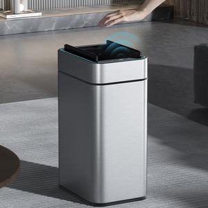 ELPHECO 15L/20L/30L/40L/50L/60L otomatik çöp tenekesi çift açık kanatları ile açık kapaklar ev kullanımı için LED ışık şerit - Product Image 3