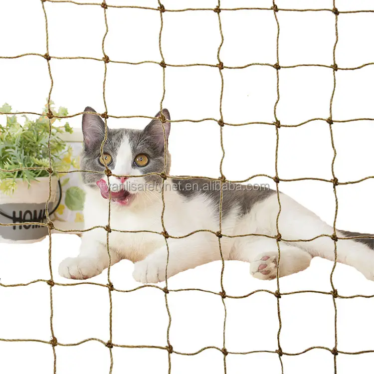 PE+steel wire cat safety net with best quality cat netting for balcony cat windows net