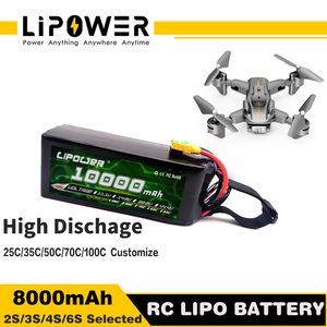 แบตเตอรี่โดรน Lipower 8000mAh 10000mAh 12000mAh 16000mAh 22000mAh 4S 14.8V 6S 22.2V 8S 29.6V สำหรับโดรน VO-10000 ขนาด 7-15 นิ้ว รุ่น B - Product Image 4