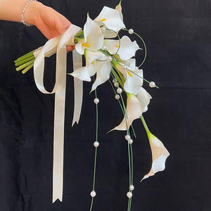 Buket Bunga Pengantin DIY Calla Lily Model Air Terjun dengan Tali Serut, Aksesoris Foto, Hadiah Pernikahan, Dekorasi - Product Image 5