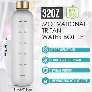 Bouteille D Eau En Plastique Garrafa Plastico Agua <span class=keywords><strong>2023</strong></span> Trending Black Drink bottiglia d'acqua da 32 once con cannuccia - Product Image 6