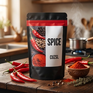 Sachets d'emballage personnalisés en aluminium mat imprimé pour piments secs, ail, curcuma, <span class=keywords><strong>cannelle</strong></span>, poudre d'épices et lait, 50g 100g - Product Image 1