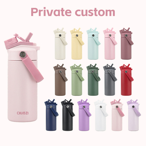 Borraccia Termica Sportiva Personalizzabile con Logo, 14oz 18oz, Borraccia da Viaggio per Bambini in Acciaio Inossidabile con Coperchio a Cannuccia - Product Image 3