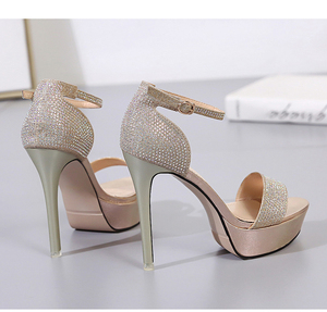Sandalias de Tacón Alto con Punta Abierta, Tira con Hebilla y Pedrería, para Mujer, Primavera-Verano 2025, Estilo Europeo y Americano - Product Image 6