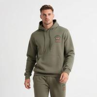 Sudadera con capucha de invierno de 400 g/m² de algodón 100% pesado, con efecto desgastado, corte regular, para hombre, forro polar, bordado, lavado, ODM