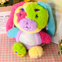 Peluche Lapin Personnalisée en Patchwork Créatif, Jouet en Peluche Mascotte OEM ODM à Conception Personnalisée, Animal en Peluche Doux et Coloré