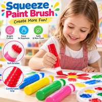 Ensemble de pinceaux à presser pour enfants, applicateurs de peinture rechargeables à poils souples, outils de peinture pour fournitures artistiques scolaires en gros