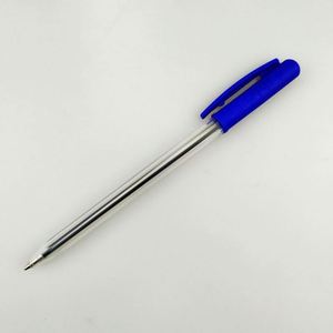 Bolígrafo Promocional Económico con Logotipo Personalizado Impreso, Carcasa Transparente, Cuerpo de Plástico Azul, Ancho de Escritura de 1.0 mm, Tinta Negra/Roja - Product Image 3