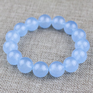 Quartzite Imitation Aquamarine Chalcedony <b>Bracelet</b> 8-14mm Round Beads Single Strand Crystal Jewelry Unisex Everyday Wear - Product Image 3