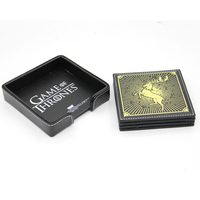 Sous-verres en cuir PU pour boissons, lot de 4 avec support pour la protection des plans de travail à la maison et au bureau – Approvisionnement direct usine