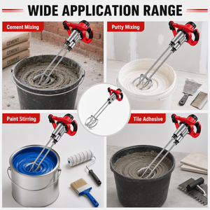 Mezcladora Eléctrica Industrial <span class=keywords><strong>de</strong></span> Doble Varilla <span class=keywords><strong>de</strong></span> 1600W, Velocidad Variable, Certificación CE, Soporte OEM, <span class=keywords><strong>Agitador</strong></span> <span class=keywords><strong>de</strong></span> Mortero, <span class=keywords><strong>Cemento</strong></span> y Masilla - Product Image 2