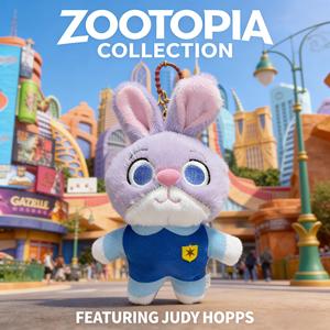 Ciondolo Judy Rabbit della serie Cartoon Zoo, Peluche, Volpecina, Charm per borsa, Portachiavi, Ciondolo per borsa, Articolo per Claw Machine - Product Image 6