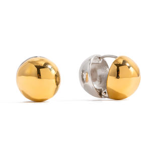 ต่างหูเม็ดกลมกลวงสแตนเลสสำหรับผู้หญิงเครื่องประดับแฟชั่น <span class=keywords><strong>E736</strong></span> - Product Image 5