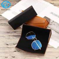 Usine En Gros Logo Personnalisé À La Main Pliant Étui En Cuir À La Mode Étanche Lunettes De Soleil Boîte Bas Lunettes Cas Sacs