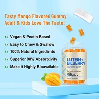 Gummies à la Lutéine pour la Santé Visuelle, Complément Alimentaire avec Extrait de Myrtille et de Pépins de Raisin, Lutéine avec Zéaxanthine, B-Carotène, CoQ10